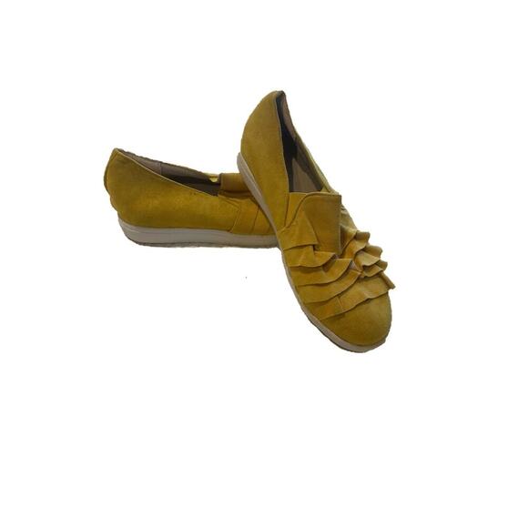 Yellow Faux Suede Slip On Shoes Sz. 11 - Picture 1 of 7